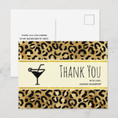 Carte Postale Empreinte de léopard sauvage et exotique Merci Mot (Devant / Derrière)