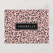 Carte Postale Empreinte de léopard, Spots, Leopard Rose, Votre N (Devant)