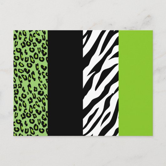 Carte Postale Empreinte de léopard, Zebra Print, Poster de anima (Devant)