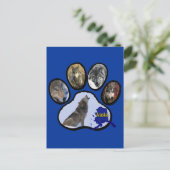 Carte Postale Empreinte de patte d'Alaska de loup (Debout devant)