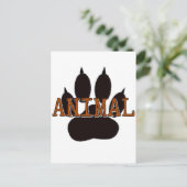Carte Postale Empreinte de patte d'animal noir (Debout devant)