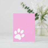 Carte Postale empreinte de patte d'animal rose (Debout devant)