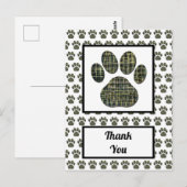 Carte Postale Empreinte de patte d'animal Silhouette de chien Me (Devant / Derrière)