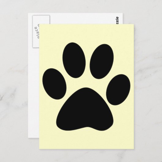 Carte Postale Empreinte de patte de chat (Devant / Derrière)