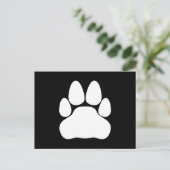 Carte Postale Empreinte de patte de chat blanc en forme (Debout devant)