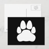 Carte Postale Empreinte de patte de chat blanc en forme (Devant / Derrière)