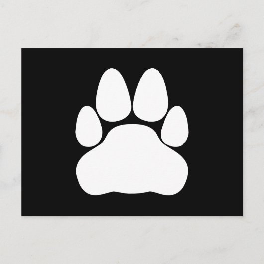 Carte Postale Empreinte de patte de chat blanc en forme (Devant)