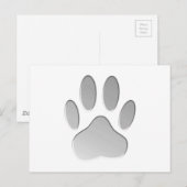 Carte Postale Empreinte de patte de chien à l'air métallique (Devant / Derrière)