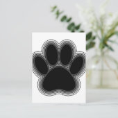 Carte Postale Empreinte de Patte de Chien avec Contours (Debout devant)