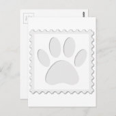 Carte Postale Empreinte de patte de chien coupé (Devant / Derrière)