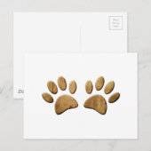 Carte Postale Empreinte de patte de chien de bois (Devant / Derrière)