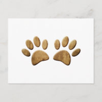 Empreinte de patte de chien de bois
