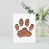 Carte Postale Empreinte de patte de chien de Texture en cuir (Debout devant)