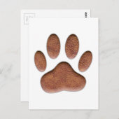Carte Postale Empreinte de patte de chien de Texture en cuir (Devant / Derrière)