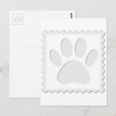 Carte Postale Empreinte de patte de chien découpée (Devant / Derrière)
