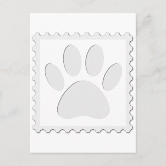Carte Postale Empreinte de patte de chien découpée (Devant)