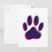 Carte Postale Empreinte de patte de chien flou (Devant / Derrière)