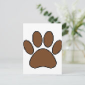 Carte Postale Empreinte de patte de chien Pixel (Debout devant)