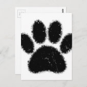 Carte Postale Empreinte de patte De Chien Rough Et Distressed (Devant / Derrière)