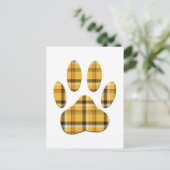 Carte Postale Empreinte de patte de chien Tartan (Debout devant)
