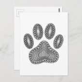 Carte Postale Empreinte de patte d'encre Abstrait (Devant / Derrière)