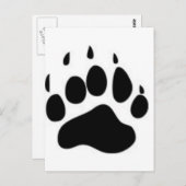 Carte Postale Empreinte de patte d'ours (Devant / Derrière)