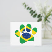Carte Postale Empreinte de patte du Drapeau du Brésil (Debout devant)