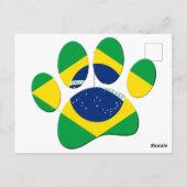 Carte Postale Empreinte de patte du Drapeau du Brésil (Dos)