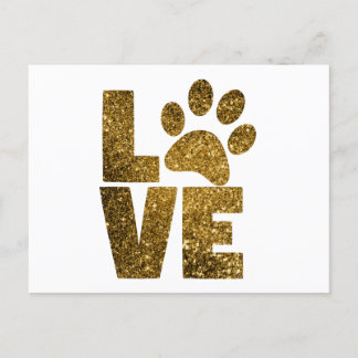 Carte Postale Empreinte de patte Parties scintillant adorable