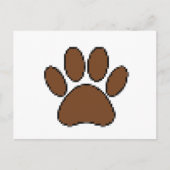 Carte Postale Empreinte de patte Pixel Dog (Devant)