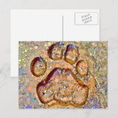 Carte postale Empreinte de patte Tiger (Devant / Derrière)