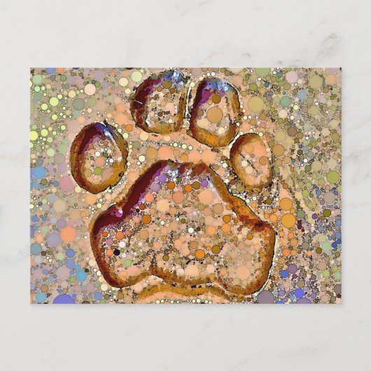 Carte postale Empreinte de patte Tiger (Devant)