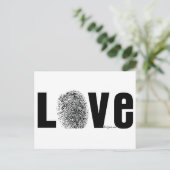 Carte Postale Empreinte digitale d'amour noire et blanche (Debout devant)