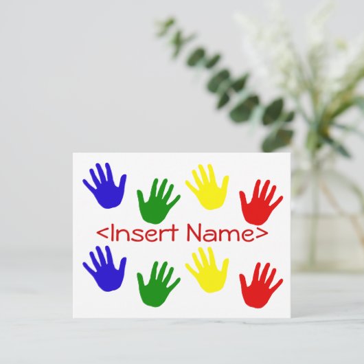 Carte Postale empreintes (Debout devant)