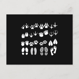 Carte Postale Empreintes Animaux Fermiers Poulet Vache Cadeau