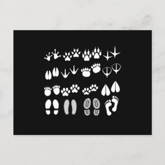 Carte Postale Empreintes Animaux Fermiers Poulet Vache Cadeau