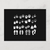 Carte Postale Empreintes Animaux Fermiers Poulet Vache Cadeau (Devant)