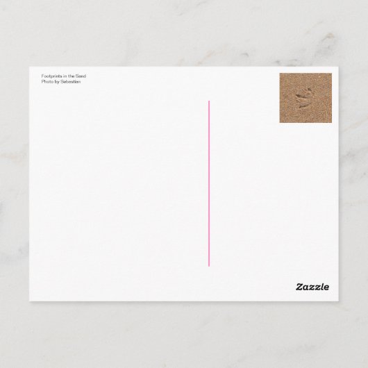 Carte Postale Empreintes dans le sable (Dos)