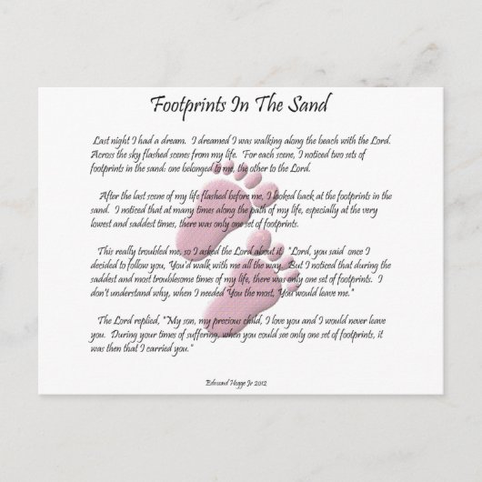 Carte Postale Empreintes Dans Le Sable (Devant)