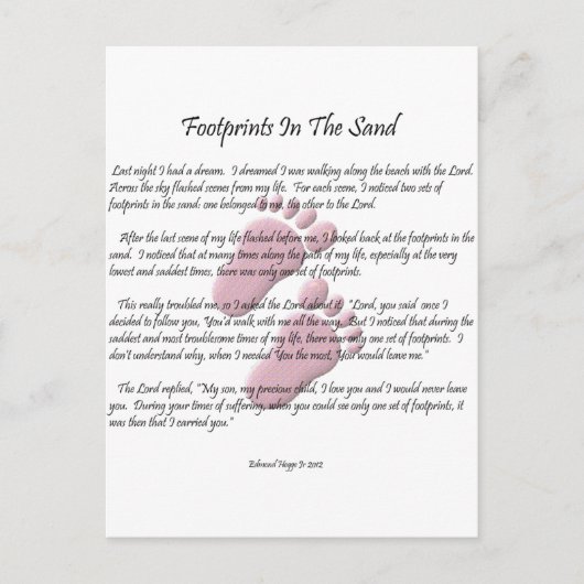Carte Postale Empreintes Dans Le Sable (Devant)