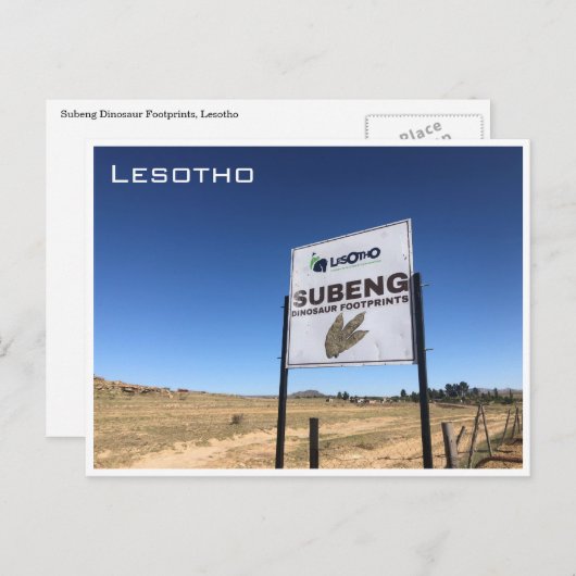 Carte Postale empreintes de dinosaure subeng (Devant / Derrière)