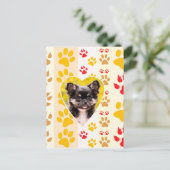 Carte Postale Empreintes de pattes cardiaques du Chihuahua (Debout devant)