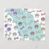 Carte Postale Empreintes de pattes De Chien Et Motif D'Art Des O (Devant / Derrière)