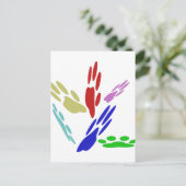 Carte Postale Empreintes de pattes de chiens avec Pois (Debout devant)