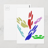 Carte Postale Empreintes de pattes de chiens avec Pois (Devant / Derrière)