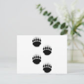 Carte Postale Empreintes de pattes de l'ours noir (Debout devant)