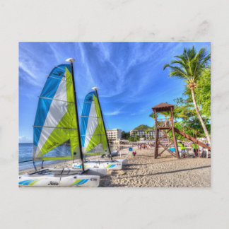 Carte Postale Empreintes de plage des Caraïbes