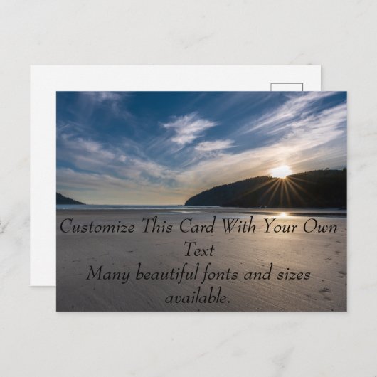 Carte Postale Empreintes sur le sable de plage (Devant / Derrière)