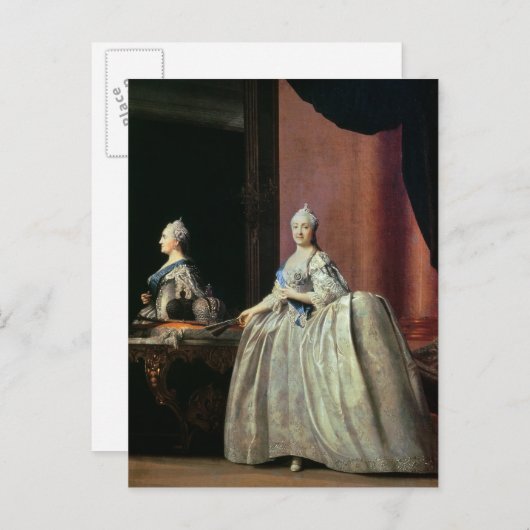 Carte Postale Empress Catherine II devant le miroir, 1779 (Devant / Derrière)