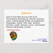 Carte Postale Empress Tarot Card (Dos)